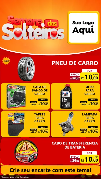 Modelo de TV para TV Vertical com o tema Semana dos Solteiros para Auto peças