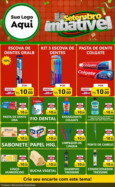 Modelo de Encarte para Encarte Grande com o tema Setembro Imbatível para Higiene Pessoal
