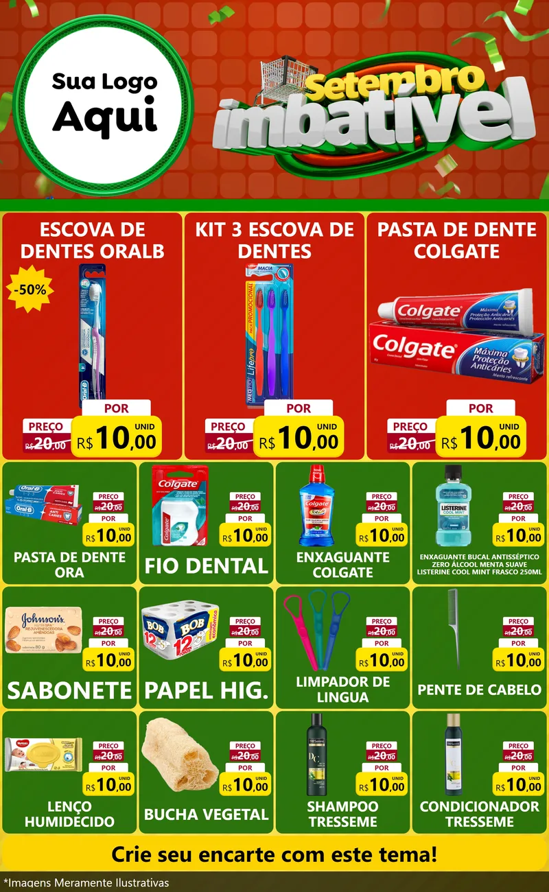 Modelo de Encarte para Encarte Grande com o tema Setembro Imbatível para Higiene Pessoal