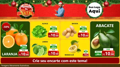 Modelo de TV para TV Horizontal com o tema Promoção de Natal para Hortifrúti