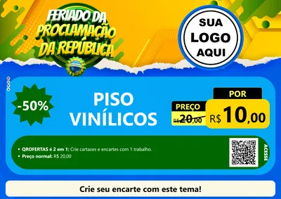 Modelo de Cartaz para Cartaz A4 Horizontal com o tema Feriado da Proclamação da República para Material para Construção