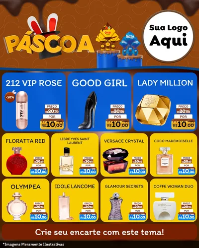 Modelo de Rede Social para Feed Instagram com o tema Páscoa para Perfumes