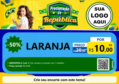 Modelo de Cartaz para Cartaz A4 Horizontal com o tema Proclamação da República para Hortifrúti