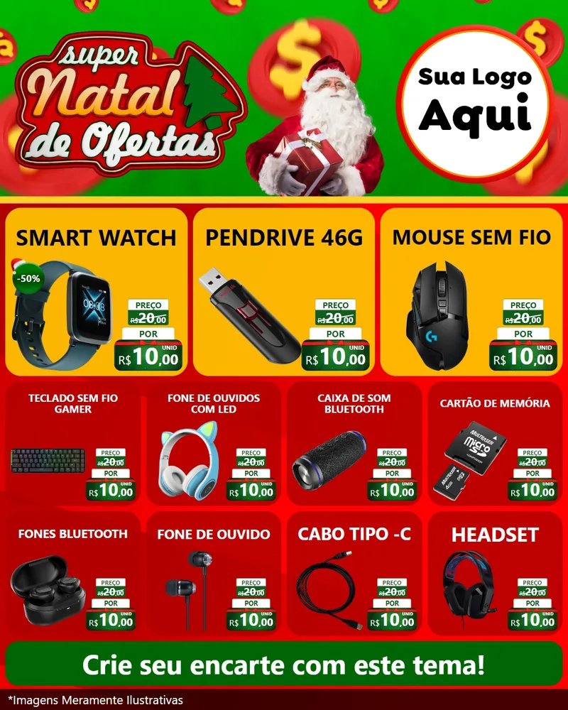 Modelo de Rede Social para Feed Instagram com o tema Super Natal de Ofertas para Informática