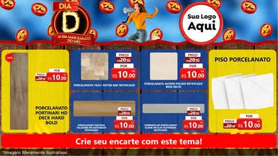 Modelo de TV para TV Horizontal com o tema Dia D - O Dia Mais Barato Do Mês para Pisos e revestimentos