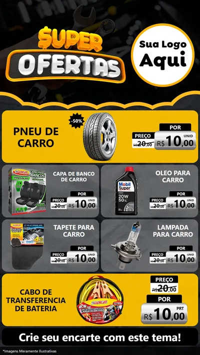 Modelo de TV para TV Vertical com o tema Super Ofertas - Autopeças para Auto peças