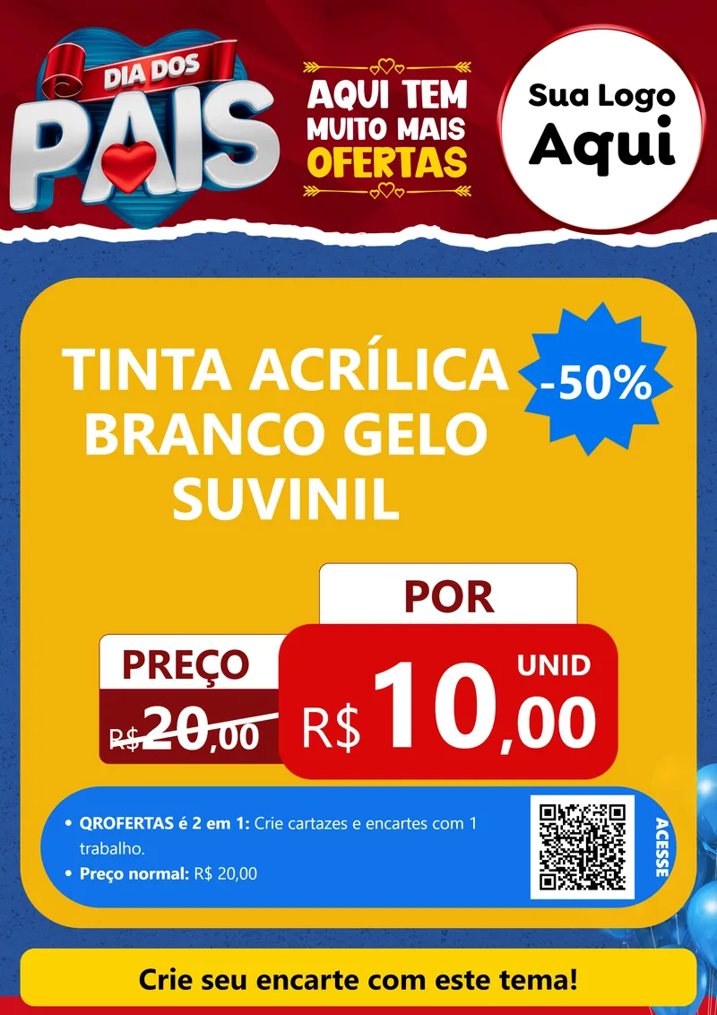 Modelo de Cartaz para Cartaz A4 Vertical com o tema Dia dos Pais para Tintas e Ferramentas
