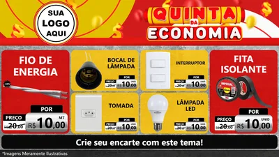 Modelo de TV para TV Horizontal com o tema Quinta da Economia para Materiais Elétricos