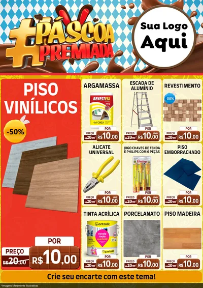 Modelo de Encarte para Encarte A4 Vertical com o tema Páscoa Premiada para Material para Construção