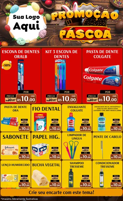 Modelo de Encarte para Encarte Grande com o tema Promoção Páscoa para Higiene Pessoal