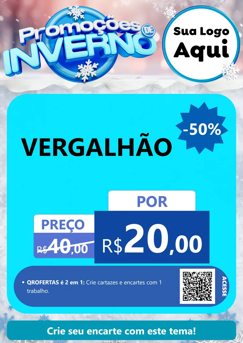 Modelo de Cartaz para Cartaz A4 Vertical com o tema Promoções de Inverno para Ferragens