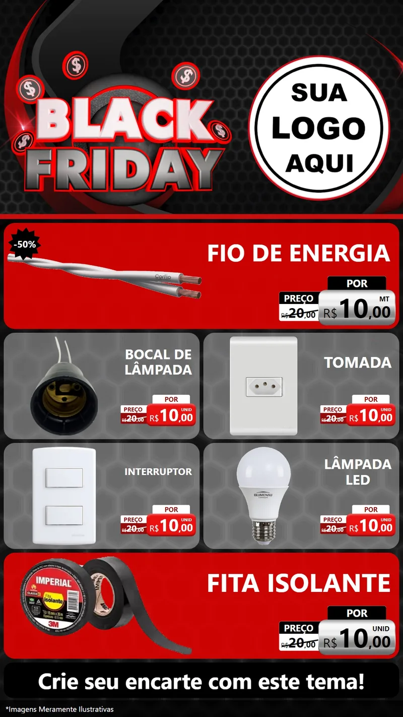 Modelo de TV para TV Vertical com o tema Black Friday para Materiais Elétricos