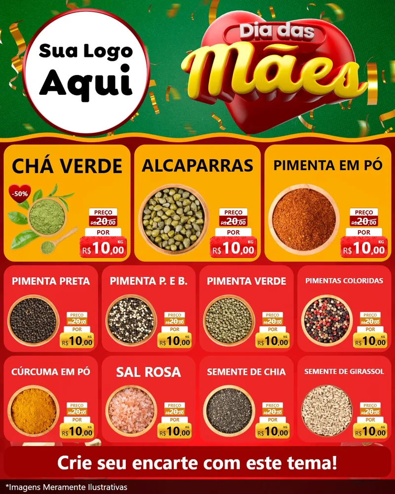 Modelo de Rede Social para Feed Instagram com o tema Dia das Mães para Produtos Naturais