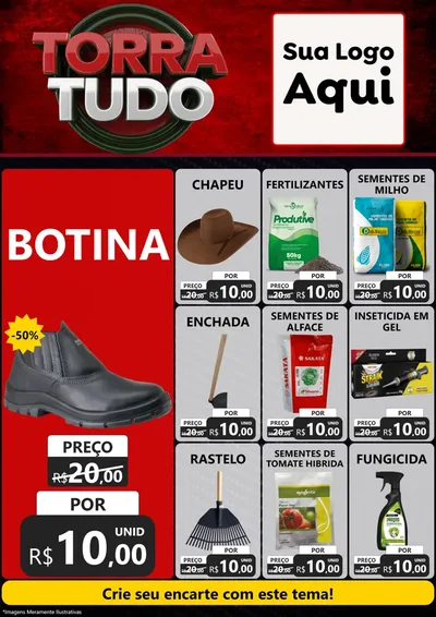 Modelo de Encarte para Encarte A4 Vertical com o tema Torra Tudo para Agropecuária