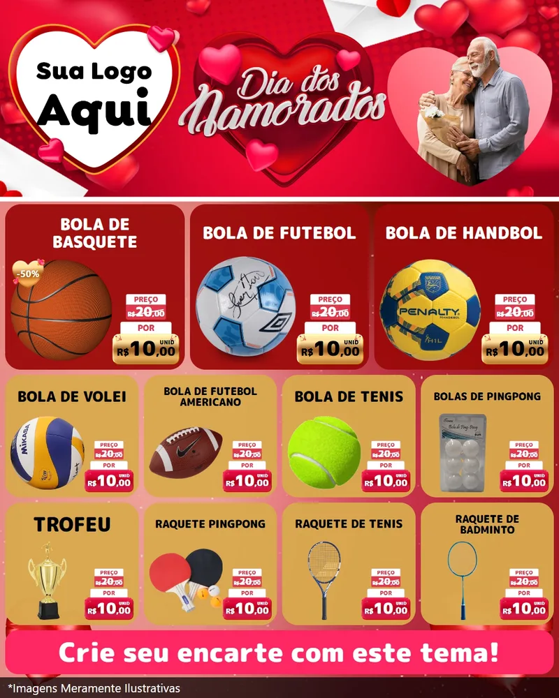 Modelo de Rede Social para Feed Instagram com o tema Dia Dos Namorados para Artigos Esportivos