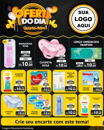 Modelo de Rede Social para Feed Instagram com o tema Oferta do Dia - Quarta Feira! para Bebês
