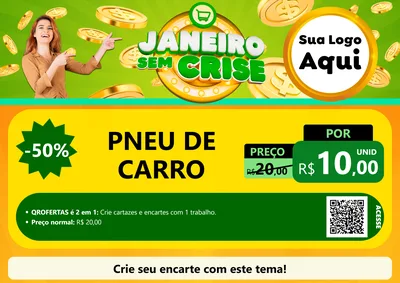 Modelo de Cartaz para Cartaz A4 Horizontal com o tema Janeiro Sem Crise para Auto peças