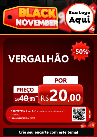 Modelo de Cartaz para Cartaz A4 Vertical com o tema Black November para Ferragens