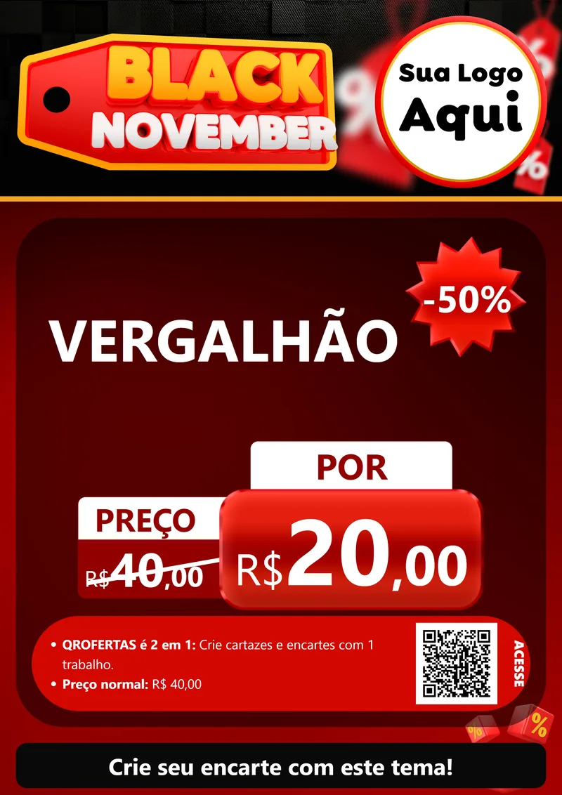 Modelo de Cartaz para Cartaz A4 Vertical com o tema Black November para Ferragens