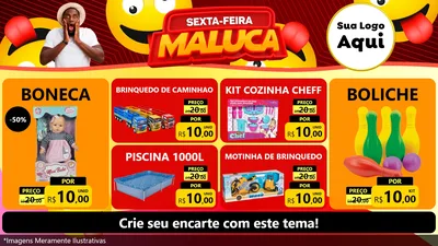 Modelo de TV para TV Horizontal com o tema Sexta-feira Maluca para Brinquedos