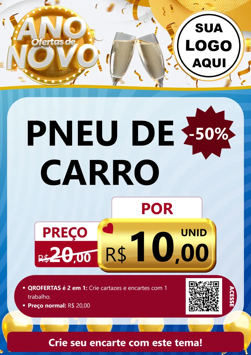 Modelo de Cartaz para Cartaz A4 Vertical com o tema Ofertas de Ano Novo para Auto peças