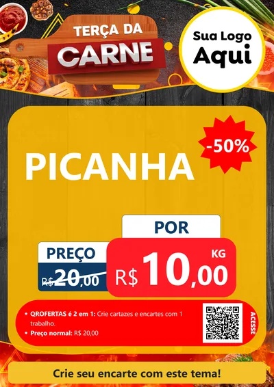 Modelo de Cartaz para Cartaz A4 Vertical com o tema Terça da Carne para Açougue
