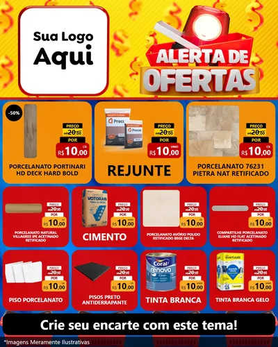 Modelo de Rede Social para Feed Instagram com o tema Alerta de Ofertas para Pisos e revestimentos