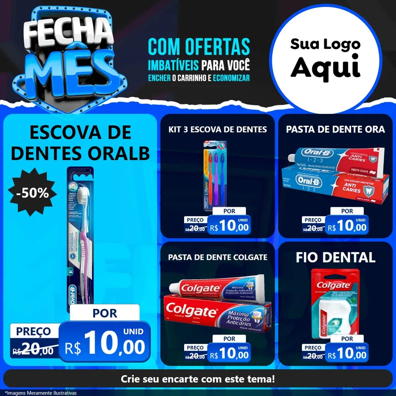 Modelo de Rede Social para Feed Facebook com o tema Fecha Mês para Higiene Pessoal
