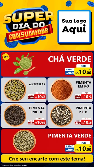 Modelo de TV para TV Vertical com o tema Super Dia do Consumidor para Produtos Naturais