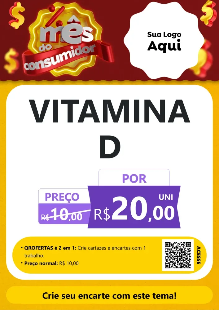 Modelo de Cartaz para Cartaz A4 Vertical com o tema Mês do consumidor para Farmácia