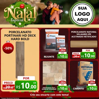 Modelo de Rede Social para Feed Facebook com o tema Natal Especial para Pisos e revestimentos