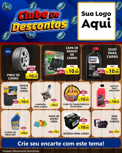 Modelo de Rede Social para Feed Instagram com o tema Clube de Descontos para Auto peças