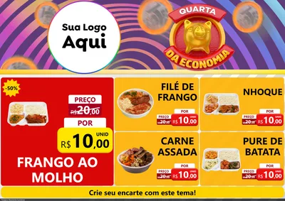 Modelo de Encarte para Encarte A4 Horizontal com o tema Quarta da Economia para Restaurante