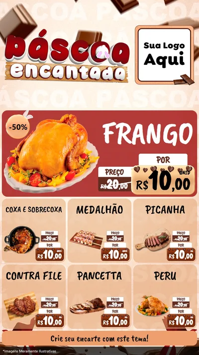 Modelo de Rede Social para Stories com o tema Páscoa Encantada para Assados