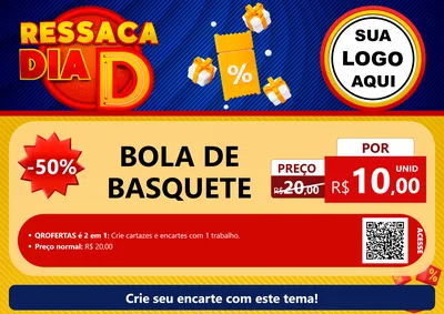 Modelo de Cartaz para Cartaz A4 Horizontal com o tema Ressaca Dia D para Artigos Esportivos