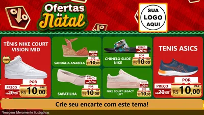 Modelo de TV para TV Horizontal com o tema Ofertas de Natal para Calçados