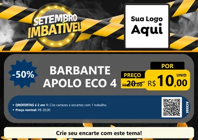Modelo de Cartaz para Cartaz A4 Horizontal com o tema Setembro Imbatível para Armarinho e Aviamentos