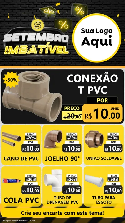Modelo de Rede Social para Stories com o tema Setembro Imbatível para Tubos e conexões