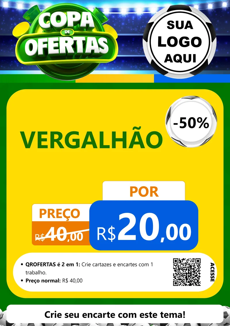Modelo de Cartaz para Cartaz A4 Vertical com o tema Copa de Ofertas para Ferragens