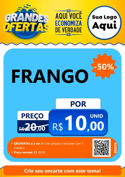 Modelo de Cartaz para Cartaz A4 Vertical com o tema Grandes Ofertas para Assados