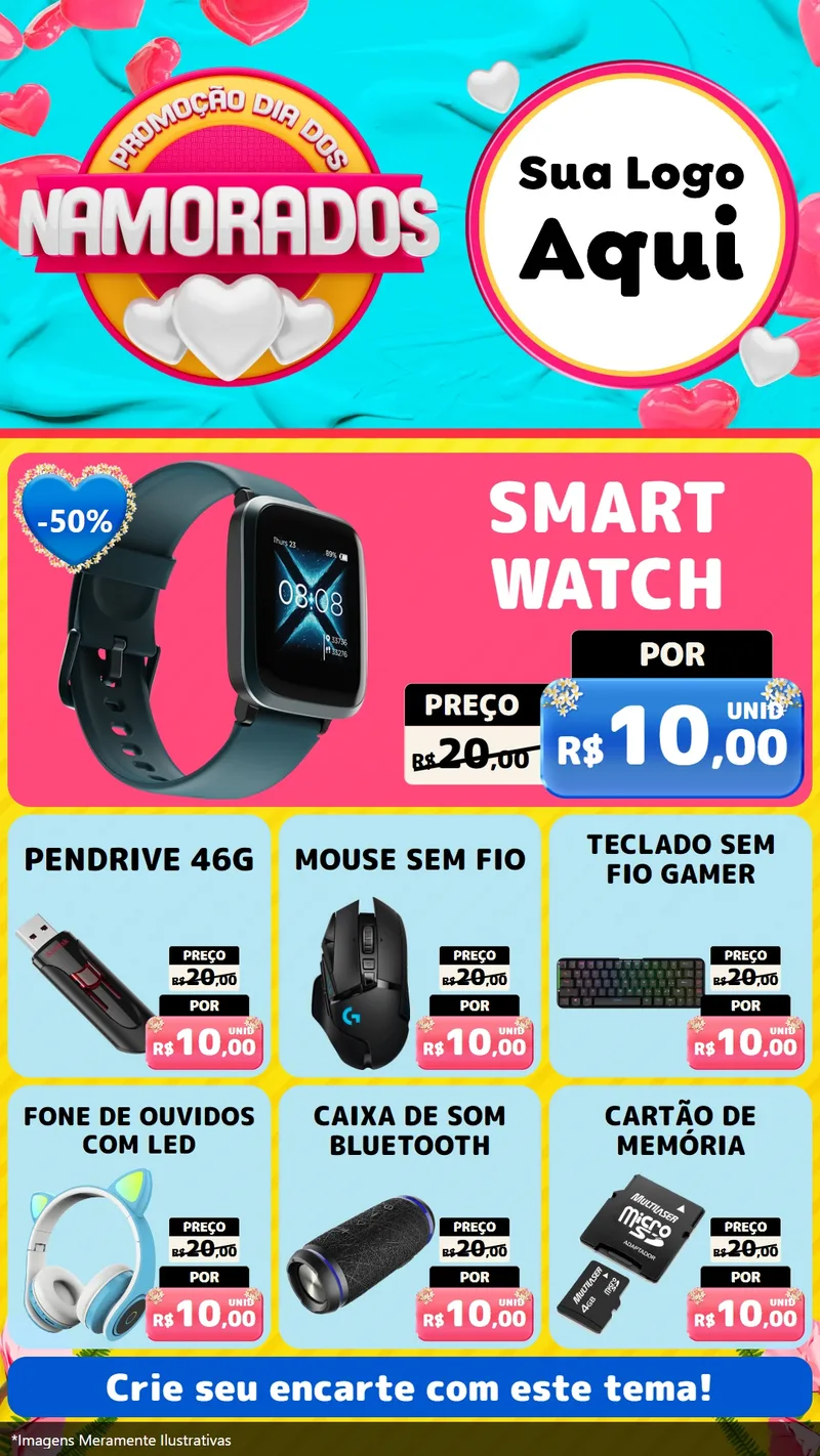 Modelo de Rede Social para Stories com o tema Promoção Dia dos Namorados para Informática