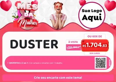 Modelo de Cartaz para Cartaz A4 Horizontal com o tema Mês da Mulher para Concessionaria de Carros