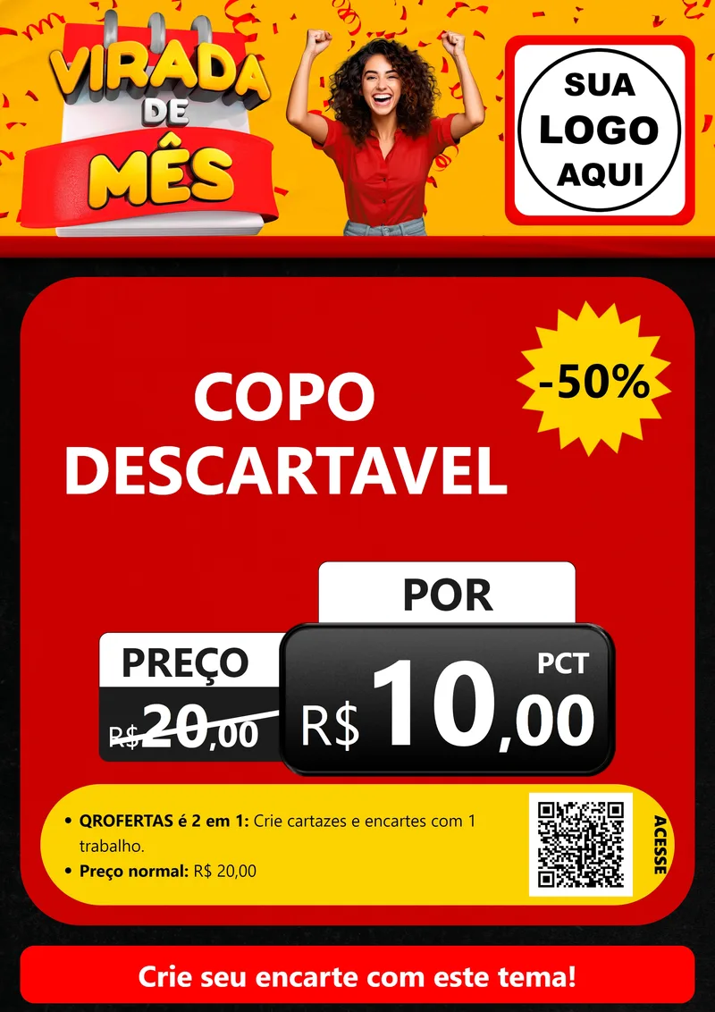 Modelo de Cartaz para Cartaz A4 Vertical com o tema Virada de Mês para Embalagens