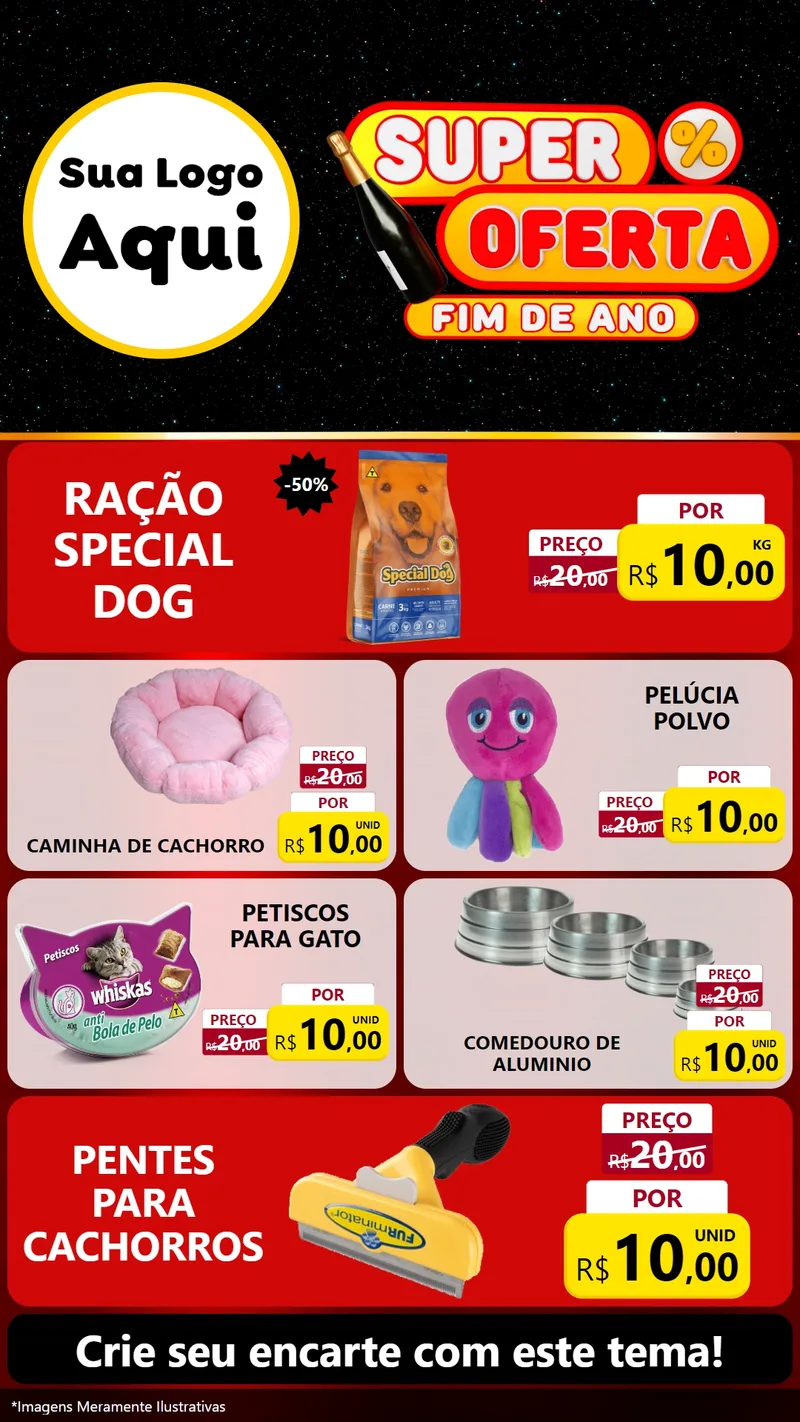 Modelo de TV para TV Vertical com o tema Super Oferta Fim de Ano para Pet Shop