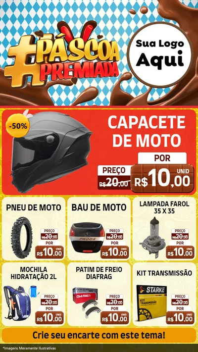 Modelo de Rede Social para Stories com o tema Páscoa Premiada para Moto peças