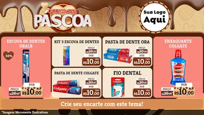 Modelo de TV para TV Horizontal com o tema Ofertas de Páscoa para Higiene Pessoal