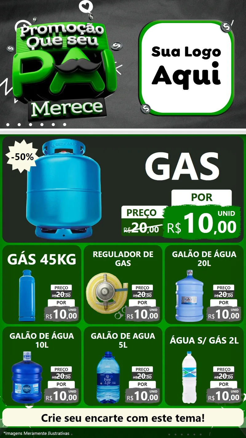 Modelo de Rede Social para Stories com o tema Promoção Que seu Pai Merece para Água e gás
