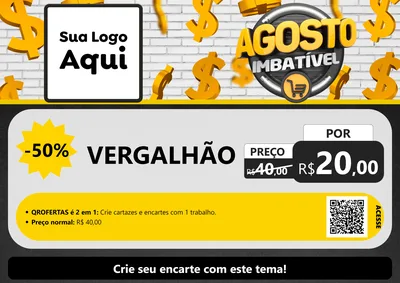 Modelo de Cartaz para Cartaz A4 Horizontal com o tema Agosto imbatível para Ferragens