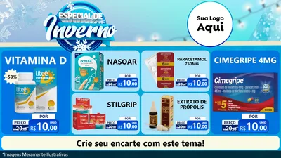 Modelo de TV para TV Horizontal com o tema Especial de Inverno para Farmácia