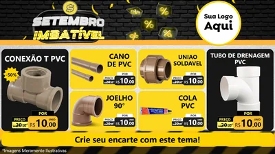 Modelo de TV para TV Horizontal com o tema Setembro Imbatível para Tubos e conexões